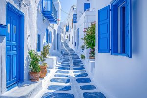 Gassen in Santorin